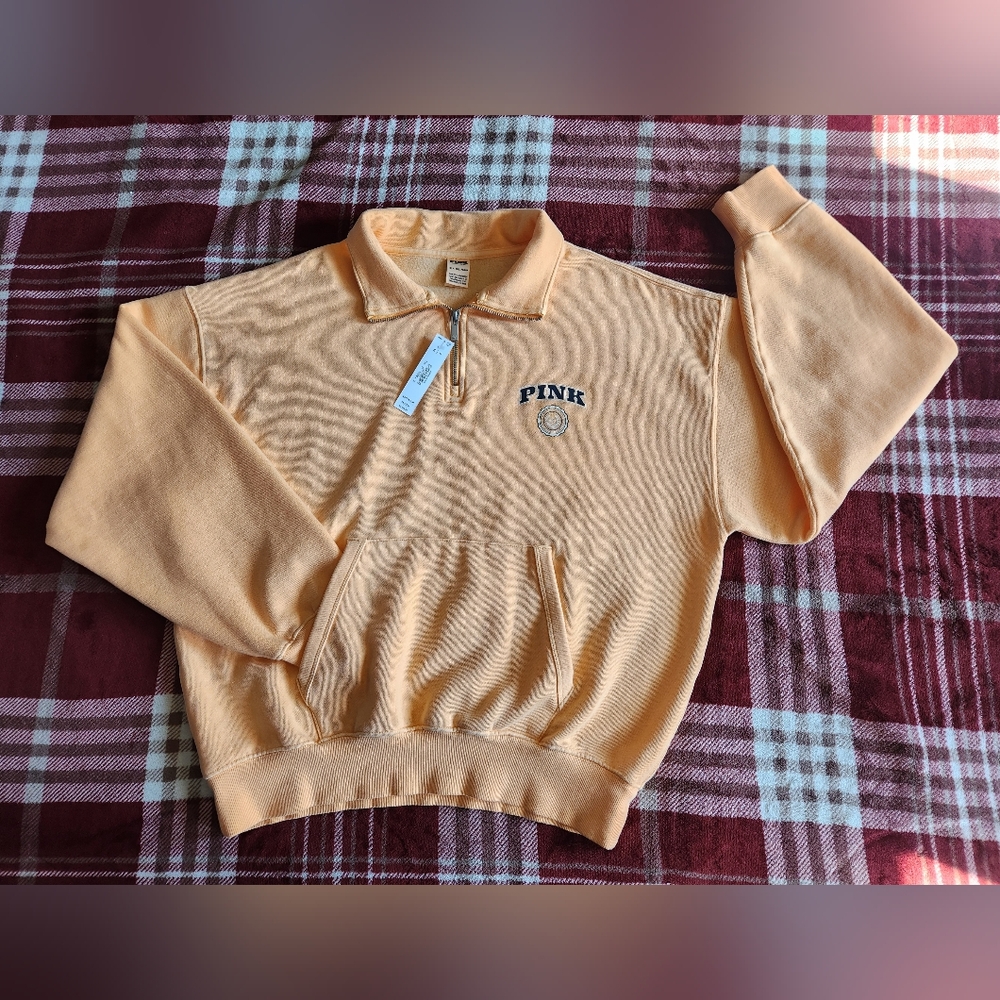 Orange PINK Quarter-Zip Sweatshirt